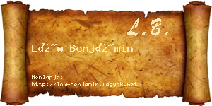 Löw Benjámin névjegykártya